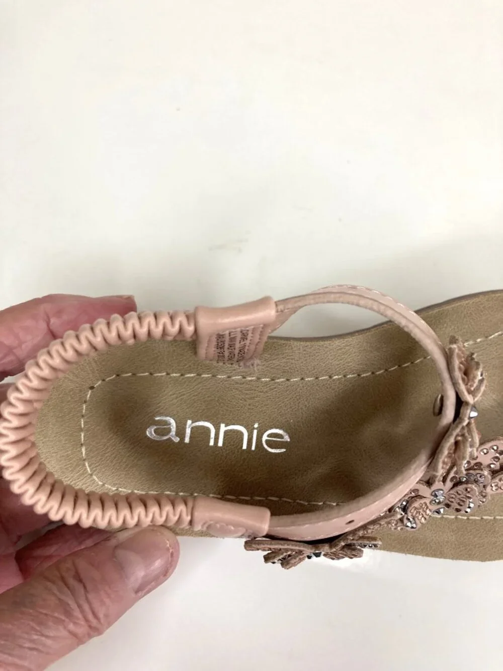 Annie Carmel Butterfly Rhinestone Girls Sandals Size 11